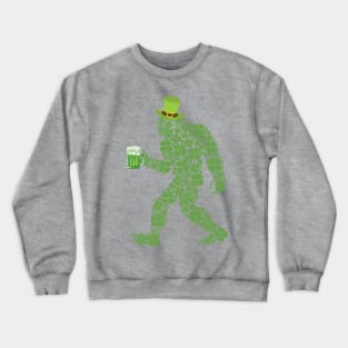 Leprechaun Bigfoot St. Patrick's Day Irish Clover Crewneck Sweatshirt